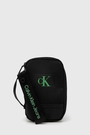 Kozmetična torbica Calvin Klein Jeans črna barva - črna. Majhna kozmetična torbica iz kolekcije Calvin Klein Jeans. Model izdelan iz tekstilnega materiala. Model je enostaven za čiščenje in vzdrževanje.