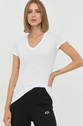 Bombažna kratka majica Armani Exchange bela barva - bela. Kratka majica iz kolekcije Armani Exchange. Model izdelan iz pletenine.
