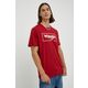 Bombažna kratka majica Wrangler rdeča barva - rdeča. Lahkotna kratka majica iz kolekcije Wrangler. Model izdelan iz tanke, elastične pletenine.