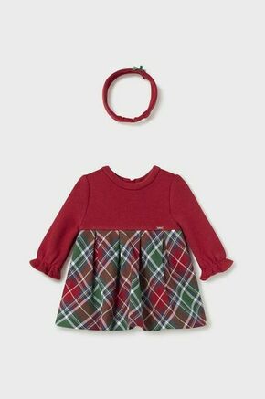 Obleka za dojenčka Mayoral Newborn rdeča barva - rdeča. Obleka za dojenčke iz kolekcije Mayoral Newborn. Nabran model
