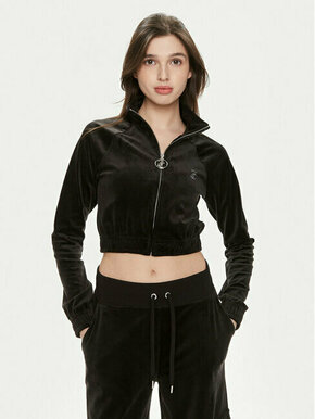 Velur pulover Juicy Couture črna barva - črna. Pulover iz kolekcije Juicy Couture