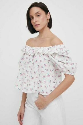 Bombažna majica Barbour ženska - pisana. Bluza iz kolekcije Barbour izdelana iz vzorčaste tkanine. Model iz izjemno udobne bombažne tkanine.