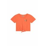Otroška kratka majica Michael Kors oranžna barva - oranžna. Otroški kratka majica iz kolekcije Michael Kors. Model izdelan iz enobarvne pletenine.