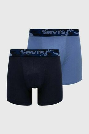 Boksarice Levi's 2-pack moški - modra. Boksarice iz kolekcije Levi's. Model izdelan iz elastične pletenine. V kompletu sta dva para. Izjemno udobna tkanina z visoko vsebnostjo bombaža.