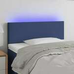Greatstore LED posteljno vzglavje modro 80x5x78/88 cm blago