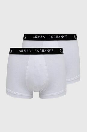 Armani Exchange boksarice (2-pack) - bela. Ženske boksarice iz kolekcije Armani Exchange. Model iz elastične pletenine.