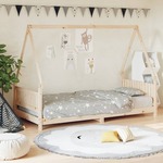 vidaXL Otroški posteljni okvir 90x200 cm trdna borovina
