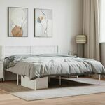 Greatstore Kovinski posteljni okvir z vzglavjem bel 120x190 cm