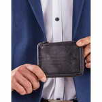 CEDAR Temno modra moška denarnica z zadrgo CE-PF-N992Z-HP-3.15_301082 Univerzalni