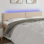 shumee LED posteljno vzglavje kapučino 180x5x78/88 cm umetno usnje