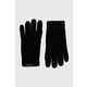Rokavice s kašmirjem Calvin Klein črna barva - črna. Rokavice na prste iz kolekcije Calvin Klein. Model izdelan iz enobarvne pletenine.