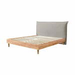 Svetlo siva/naravna zakonska postelja z letvenim dnom 160x200 cm Charlie – Bobochic Paris