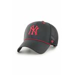 Kapa s šiltom 47 brand MLB New York Yankees črna barva - črna. Kapa s šiltom vrste baseball iz kolekcije 47 brand. Model izdelan iz tkanine z nalepko.