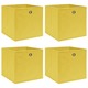 Greatstore Škatle za shranjevanje 4 kosi rumene 32x32x32 cm blago
