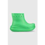 Gumijasti škornji Crocs Classic Crush Rain Boot ženski, zelena barva, 207946 - zelena. Gumijasti škornji iz kolekcije Crocs. Model izdelan iz enobarvnega materiala. Model z izjemno udobno notranjostjo.