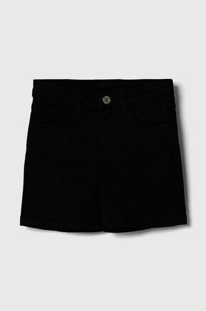 Otroške kratke hlače iz jeansa Guess črna barva - črna. Otroški kratke hlače iz kolekcije Guess. Model izdelan iz jeansa. Model iz izjemno udobne tkanine z visoko vsebnostjo bombaža.