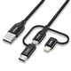 Choetech choetech ip0030 polnilni kabel, mfi 3v1, usb-a/lightning/ micro usb/usb-c, 5v, 1,2m (črn)