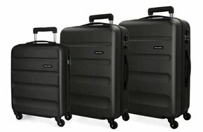 Jada Toys Komplet potovalnih kovčkov ABS ROLL ROAD FLEX Black / Black