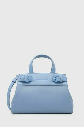 Torbica Armani Exchange - modra. Majhna torbica iz kolekcije Armani Exchange. Model brez zapenjanja
