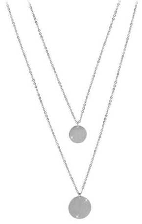 Troli Dvojna ogrlica z okroglimi obeski iz jekla