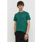 Bombažna kratka majica PS Paul Smith moški, zelena barva - zelena. Kratka majica iz kolekcije PS Paul Smith, izdelana iz enobarvne pletenine. Model iz izjemno udobne bombažne tkanine.