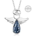 Levien Modro-siva kristalna ogrlica Angel Rafael