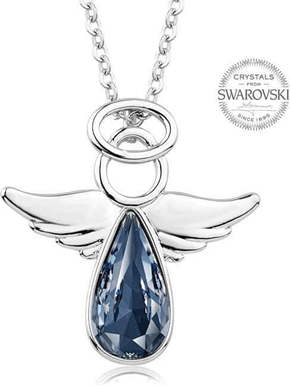 Levien Modro-siva kristalna ogrlica Angel Rafael