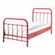 Rdeča kovinska otroška postelja Vipack New York, 90 x 200 cm