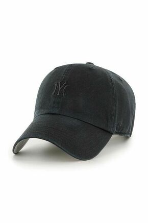 Bombažna kapa s šiltom 47brand MLB New York Yankees črna barva - črna. Kapa s šiltom iz kolekcije 47brand. Model izdelan iz tkanine z nalepko.