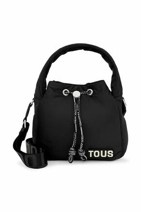 Torbica Tous Carol Sof črna barva - črna. Srednje velika torbica iz kolekcije Tous. Model na zapenjanje