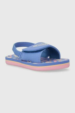 Otroški sandali Roxy roza barva - modra. Otroški sandali iz kolekcije Roxy. Model izdelan iz sintetičnega materiala.