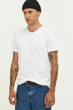 Bombažna kratka majica Samsoe Samsoe bela barva - bela. Lahkotna kratka majica iz kolekcije Samsoe Samsoe