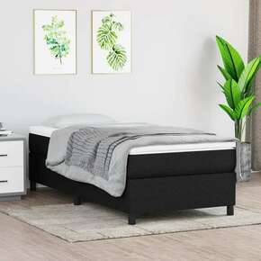 Shumee Box spring postelja z vzmetnico črna 90x200 cm blago
