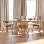 vidaXL Jedilni stol 4 kosi svetlo siv ukrivljen les in blago