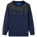 vidaXL Otroški pulover pleten mornarsko moder 116