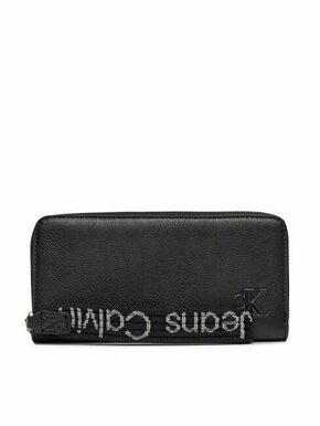 Calvin Klein Velika ženska denarnica Ultralight Zip Around W/Wristlet K60K611498 Črna