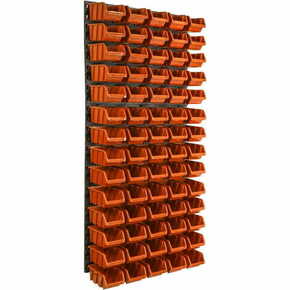 Botle Stenska plošča za orodje 58 x 117 cm z 70 kos Škatla viseče Oranžna škatle Sistem za shranjevanje