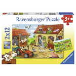 Ravensburger sestavljanka Delo na kmetiji, 2 x 12 delov (7560)