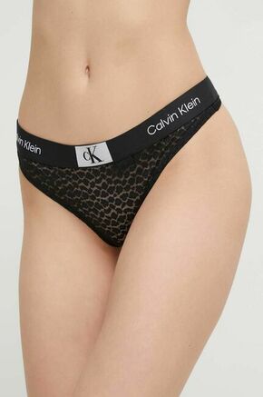 Tangice Calvin Klein Underwear črna barva - črna. Tangice iz kolekcije Calvin Klein Underwear. Model izdelan iz čipkastega materiala.