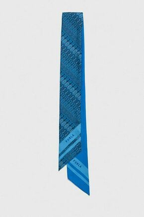Svilena rutica Furla - modra. Rutica iz kolekcije Furla. Model izdelan iz tkanine z vzorcem.