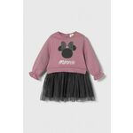 Otroška obleka zippy x Disney vijolična barva - vijolična. Otroška obleka iz kolekcije zippy. Model izdelan iz kombinacija dveh različnih materialov. Model iz izjemno udobne, zračne tkanine.