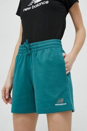 Kratke hlače New Balance zelena barva - zelena. Kratke hlače iz kolekcije New Balance. Model izdelan iz pletenine. Tanek