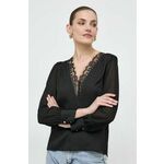 Majica Morgan ženska, črna barva - črna. Bluza iz kolekcije Morgan, izdelana iz enobarvne tkanine. Model iz izjemno udobne, zračne tkanine.