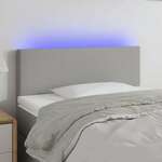 shumee LED posteljno vzglavje svetlo sivo 100x5x78/88 cm blago