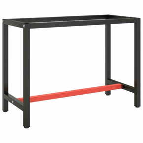Greatstore Okvir za delovno mizo mat črn in mat rdeč 110x50x79 cm kovinski