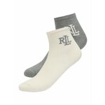 Lauren Ralph Lauren (2-pack) siva barva - siva. Kratke nogavice iz kolekcije Lauren Ralph Lauren. Model izdelan iz elastičnega materiala. V kompletu sta dva para.