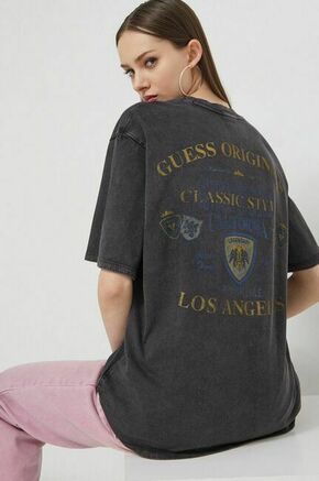 Bombažna kratka majica Guess Originals črna barva - črna. Kratka majica iz kolekcije Guess Originals