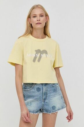 Bombažna kratka majica Miss Sixty rumena barva - rumena. Kratka majica iz kolekcije Miss Sixty. Model izdelan iz bombažnega materiala.