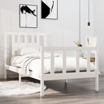 shumee Okvir za posteljo, bel, masivni les, 90x190 cm, enojni