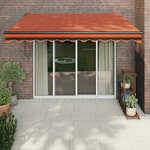 vidaXL Zložljiva tenda oranžna in rjava 3,5x2,5 m blago in aluminij